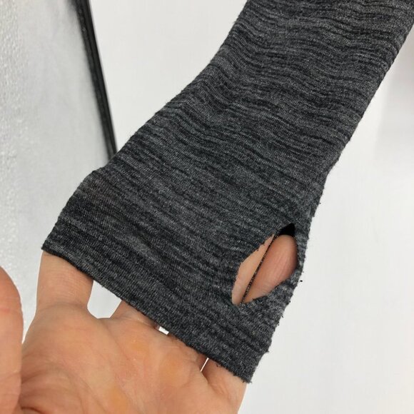 Lululemon Heathered Black  &go Everywhere Long Sleeve Shirt size ~4 - Picture 8 of 16